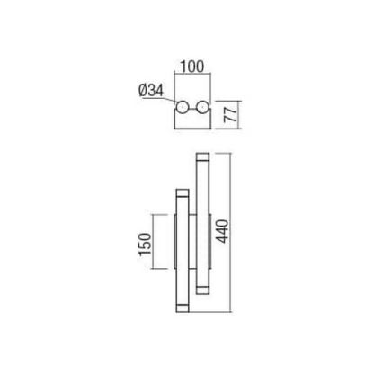 Redo 01-2034 - LED Wall light MADISON 4xLED/4W/230V copper