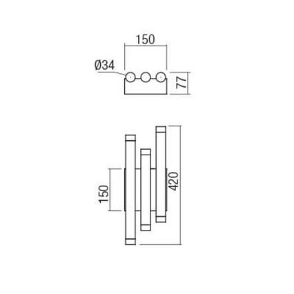 Redo 01-2036 - LED Wall light MADISON 6xLED/4W/230V gold