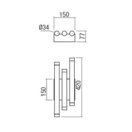 Redo 01-2037 - LED Wall light MADISON 6xLED/4W/230V copper