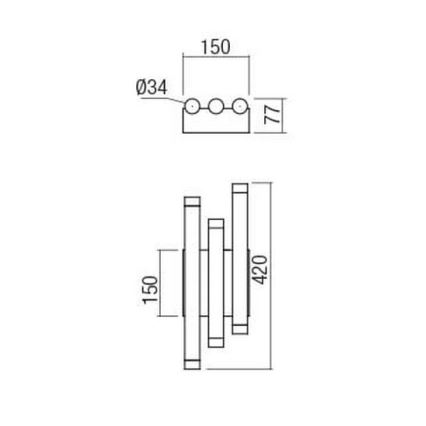 Redo 01-2038 - LED Wall light MADISON 6xLED/4W/230V black
