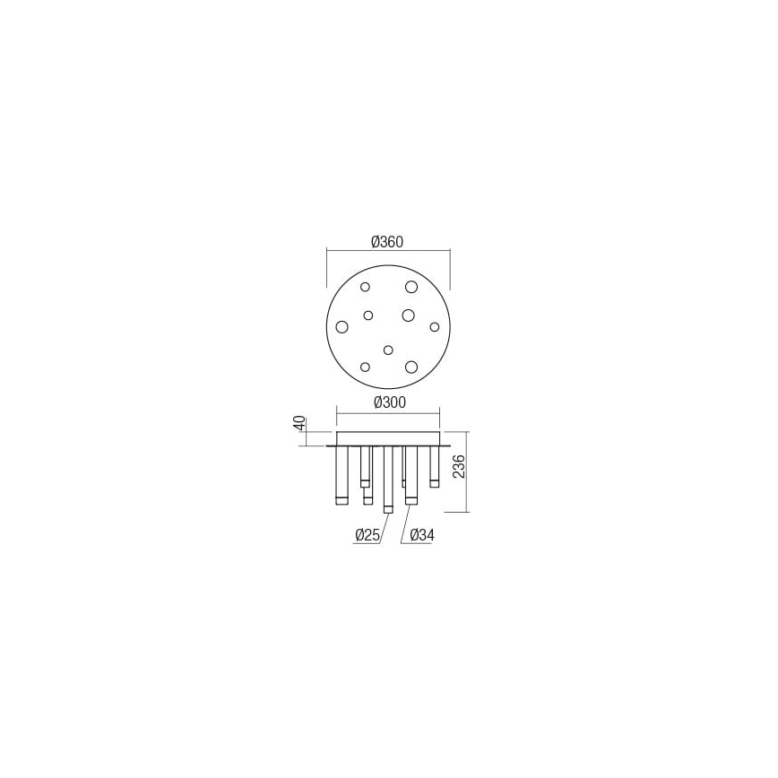 Redo 01-2041 - LED Ceiling light MADISON 9xLED/4W/230V black