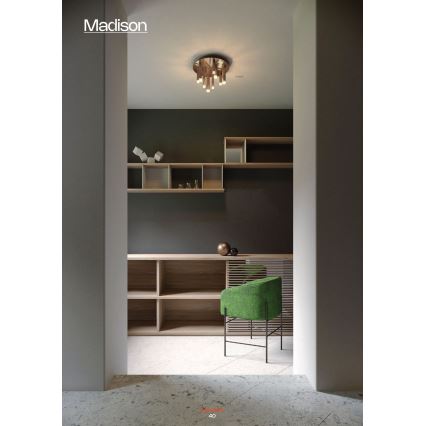 Redo 01-2042 - LED Ceiling light MADISON 9xLED/4W/230V shiny chrome/black/copper