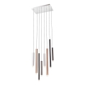 Redo 01-2049 - LED Chandelier on a string MADISON 8xLED/4W/230V shiny chrome/black/copper