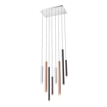 Redo 01-2049 - LED Chandelier on a string MADISON 8xLED/4W/230V shiny chrome/black/copper