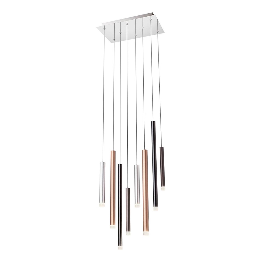 Redo 01-2049 - LED Chandelier on a string MADISON 8xLED/4W/230V shiny chrome/black/copper