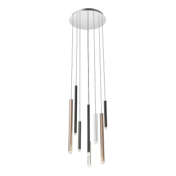 Redo 01-2053 - LED Chandelier on a string MADISON 8xLED/4W/230V shiny chrome/black/copper