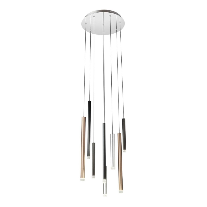 Redo 01-2053 - LED Chandelier on a string MADISON 8xLED/4W/230V shiny chrome/black/copper