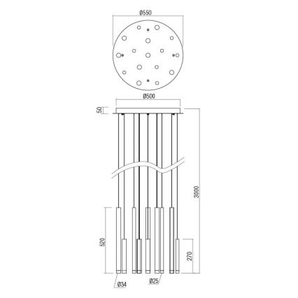 Redo 01-2058 - LED Chandelier on a string MADISON 16xLED/4W/230V gold