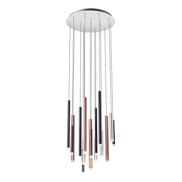 Redo 01-2061 - LED Chandelier on a string MADISON 16xLED/4W/230V shiny chrome/black/copper