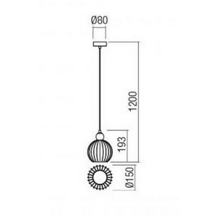 Redo 01-2064 - Chandelier on a string PLUMEN 1xE14/40W/230V d. 15 cm copper