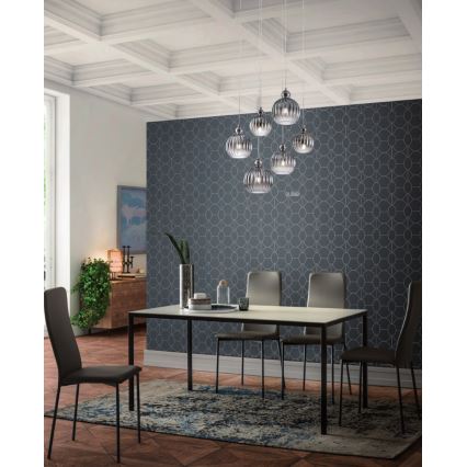 Redo 01-2069 - Chandelier on a string PLUMEN 6xE14/42W/230V grey