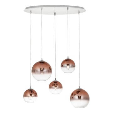 Redo 01-2080 - Chandelier on a string BOWL 5xE27/42W/230V copper