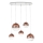 Redo 01-2080 - Chandelier on a string BOWL 5xE27/42W/230V copper