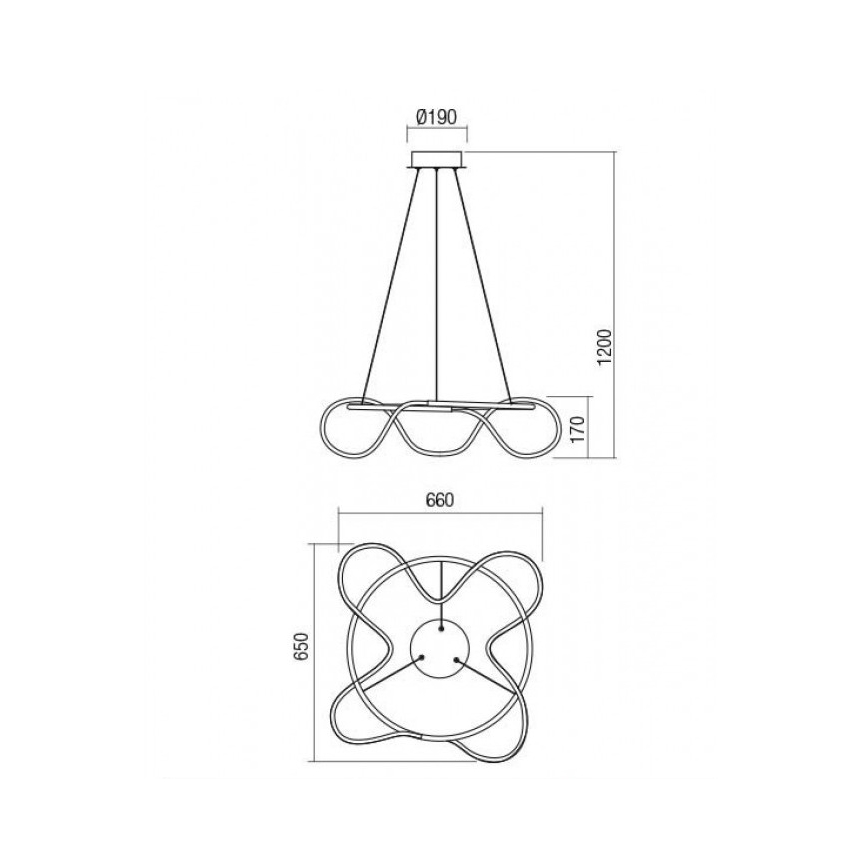 Redo 01-2110 - LED Dimmable chandelier on a string CORRAL LED/40W/230V 3000K gold