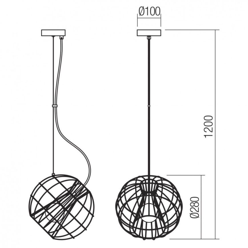 Redo 01-2174 - Chandelier on a string GALLILEO 1xE27/42W/230V