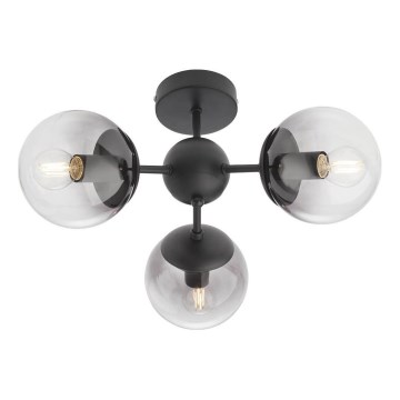 Redo 01-2176 - SEMIA Rod-Mounted Chandelier 3xE14/28W/230V Black/Smoked