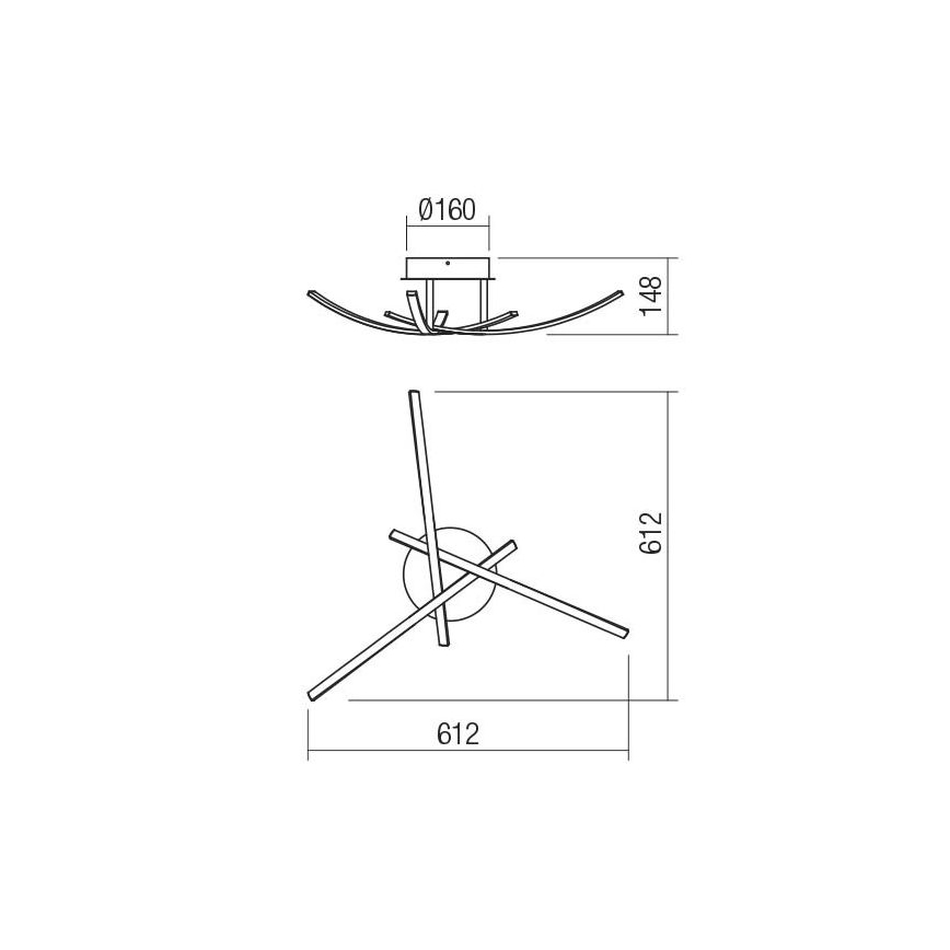 Redo 01-2185 - LED Ceiling light SPATHA 3xLED/6W/230V 3000K gold