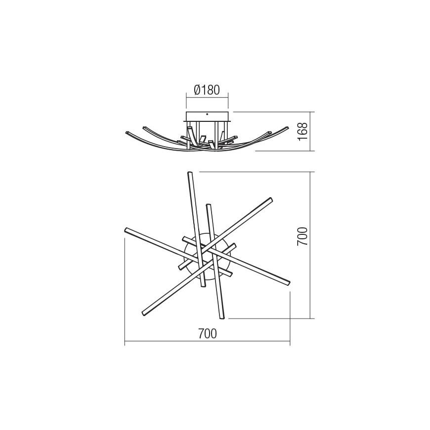 Redo 01-2187 - LED Ceiling light SPATHA 6xLED/6W/230V 3000K gold