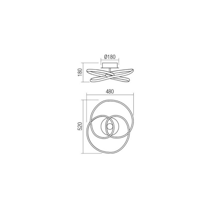 Redo 01-2189 - LED Dimmable ceiling light SINTRA LED/40W/230V