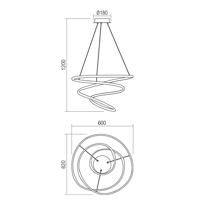 Redo 01-2191 - LED Dimmable chandelier on a string SINTRA LED/57W/230V