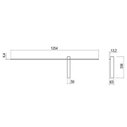 Redo 01-2200 - LED Wall Light TANGENT LED/14W/230V 3000K 125,4 cm white