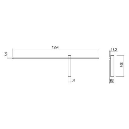 Redo 01-2201 - TANGENT LED Wall Light 14W/230V 3000K 125.4 cm Black