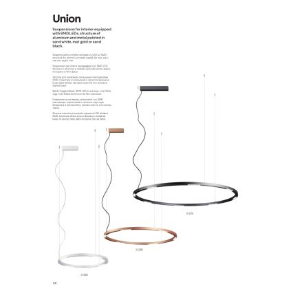 Redo 01-2202 - LED Chandelier on a string UNION LED/34W/230V CRI 90 3000K d. 60 cm white
