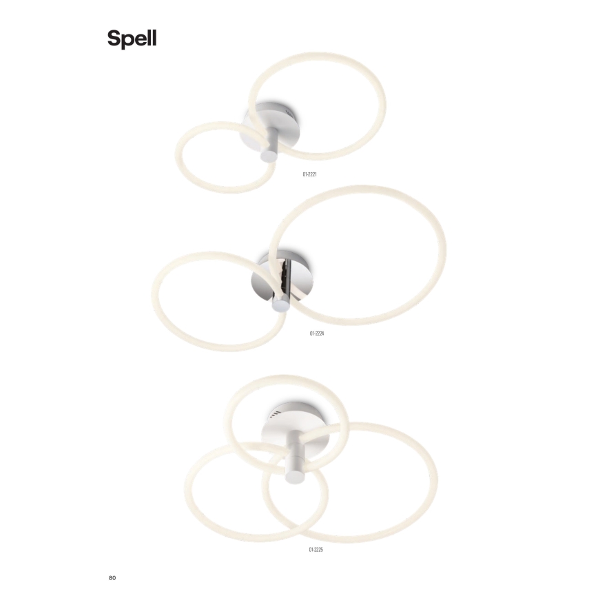 Redo 01-2224 - LED Dimmable surface-mounted chandelier SPELL LED/43W/230V 3000K shiny chrome