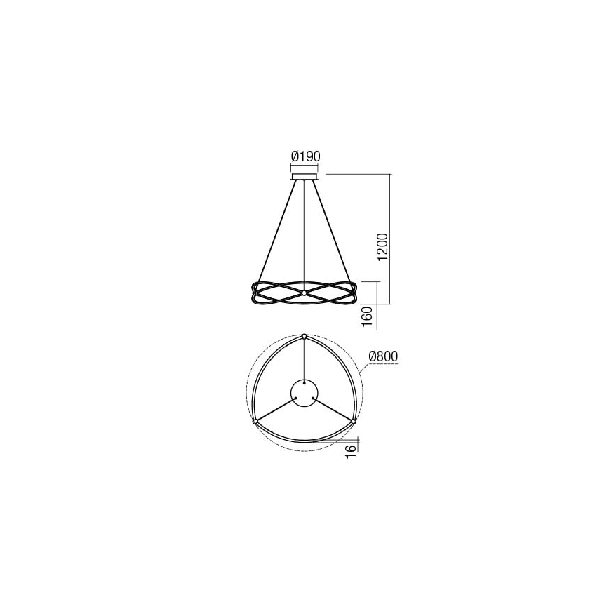 Redo 01-2251 - LED Dimmable chandelier on a string QUARK LED/43W/230V 3000K d. 60 cm matte chrome