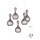 Redo 01-2262 - Chandelier on a string LOB 5xE27/42W/230V grey