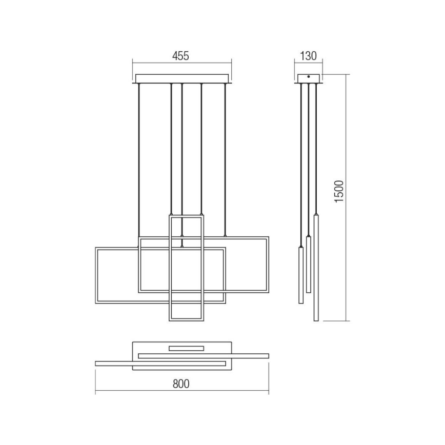 Redo 01-2315 - LED Dimmable chandelier on a string PLANA LED/60W/230V black