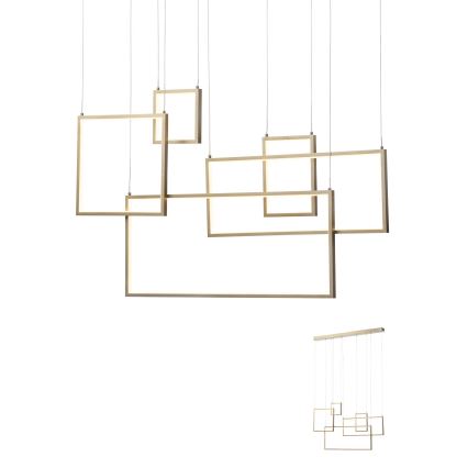 Redo 01-2317 - PLANA LED dimmable cable-suspended chandelier LED/80W/230V, gold