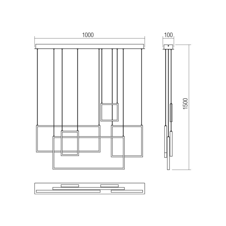Redo 01-2318 - LED Dimmable chandelier on a string PLANA LED/80W/230V black