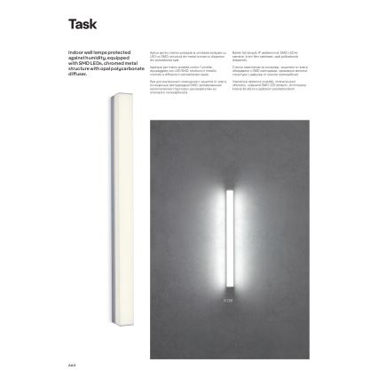 Redo 01-2330 - TASK Bathroom LED Illuminated Mirror, 18W/230V, 90 cm, CRI 90, IP44, Polished Chrome