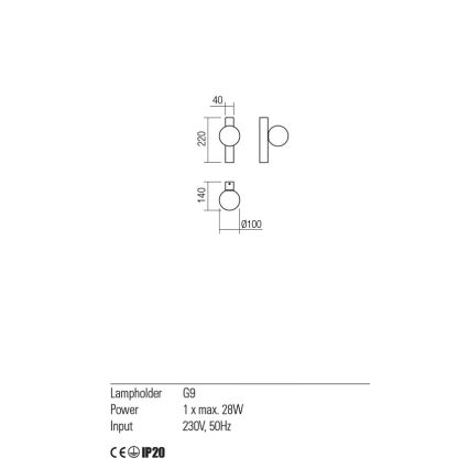 Redo 01-2372 - Wall light GOJI 1xG9/28W/230V gold