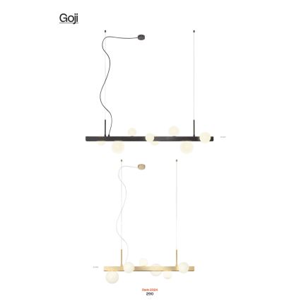 Redo 01-2377 - Chandelier on a string GOJI 8xG9/28W/230V black