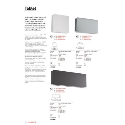 Redo 01-2384 - TABLET LED Wall Light, 11W, 230V, 3000K, CRI 90, Black