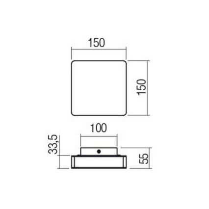 Redo 01-2384 - TABLET LED Wall Light, 11W, 230V, 3000K, CRI 90, Black