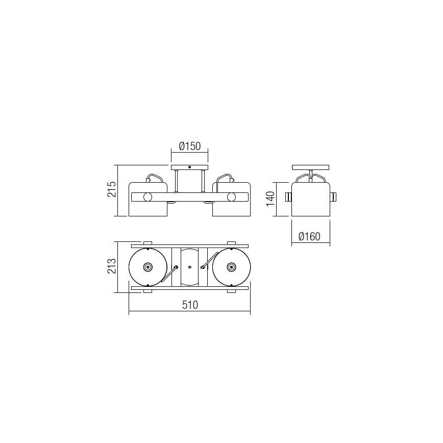 Redo 01-2400 - Ceiling light POOH 2xE27/42W/230V beech
