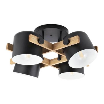 Redo 01-2401 - Surface-mounted chandelier POOH 4xE27/42W/230V beech