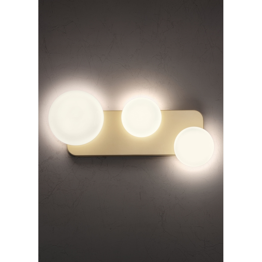 Redo 01-2472 - Wall light LUMIEN 3xG9/10W/230V gold/white