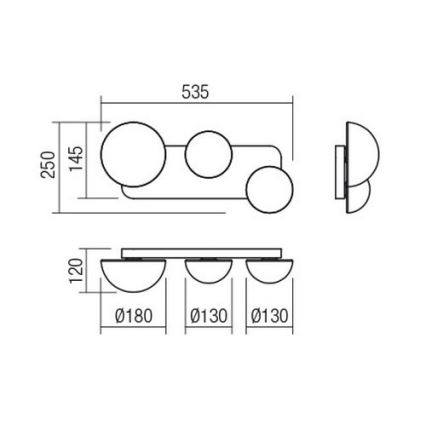 Redo 01-2472 - Wall light LUMIEN 3xG9/10W/230V gold/white