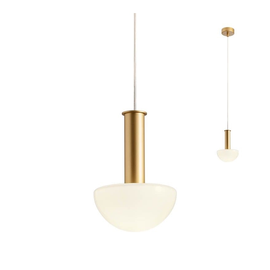 Redo 01-2474 - LUMIEN cable-hung pendant 1xG9/10W/230V Ø 13 cm gold/white