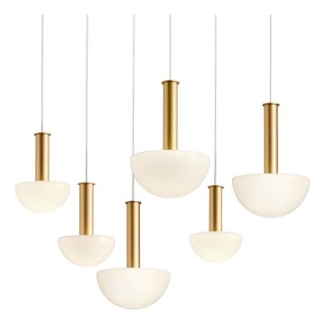 Redo 01-2476 - Cable-suspended chandelier LUMIEN 6xG9/10W/230V gold/white