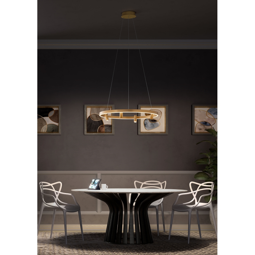 Redo 01-2492 - LED Chandelier on a string SUMMIT LED/53,5W/230V CRI 90 d. 80,8 cm gold