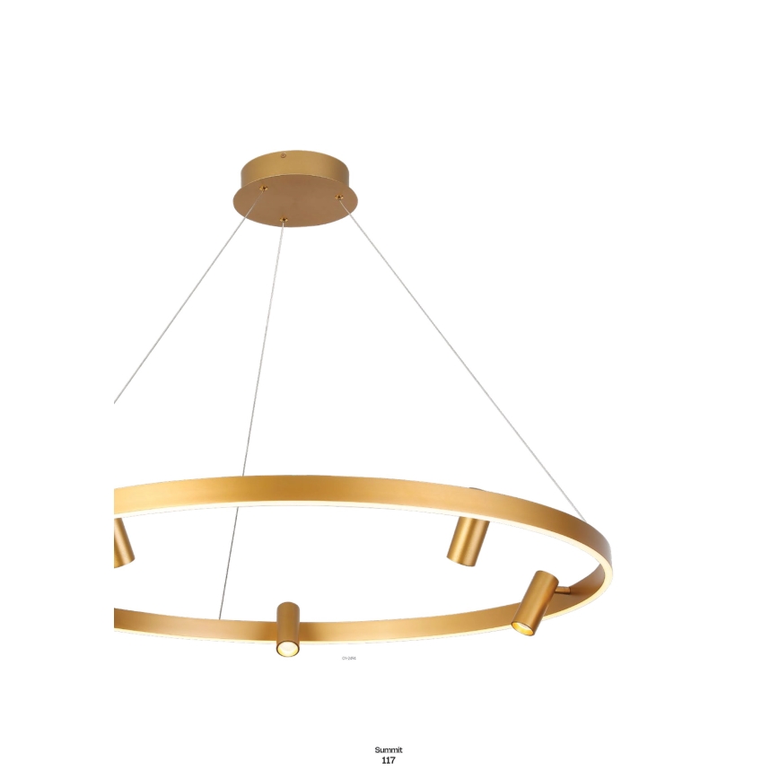 Redo 01-2492 - LED Chandelier on a string SUMMIT LED/53,5W/230V CRI 90 d. 80,8 cm gold