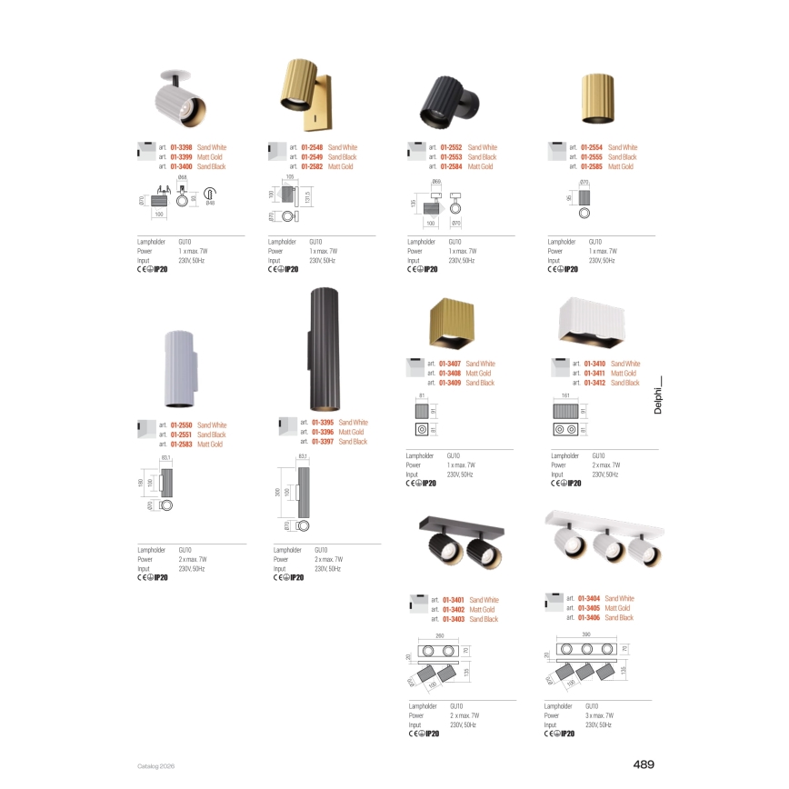 Redo 01-2549 - DELPHI Wall Spotlight 1xGU10/7W/230V Black