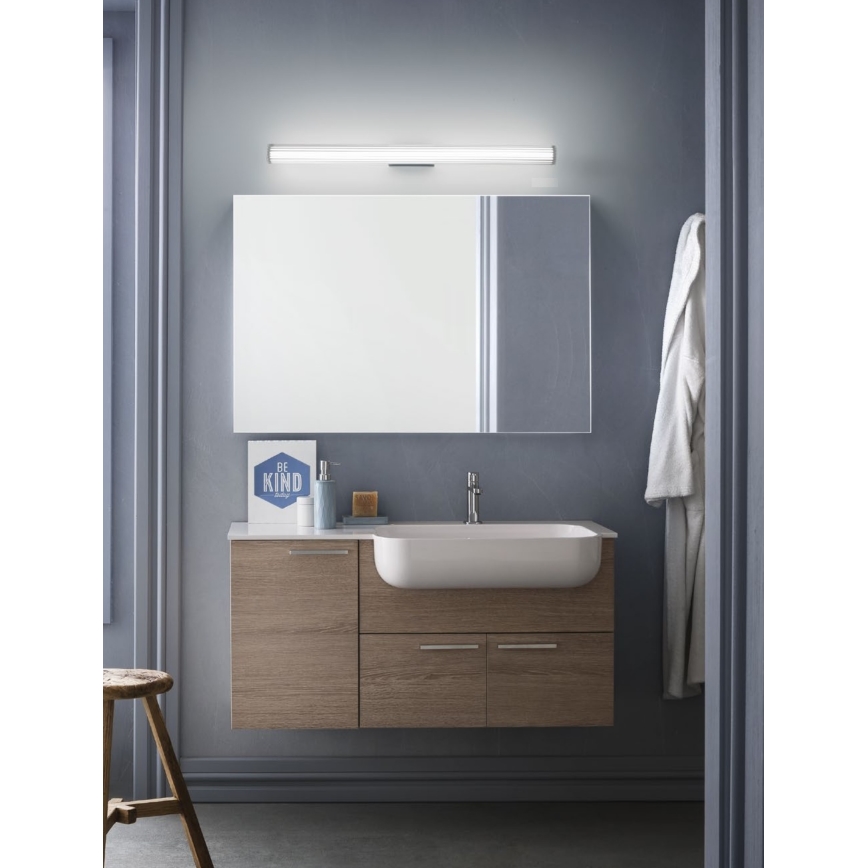 Redo 01-2592 - RIGAL LED bathroom mirror light, 18W LED, 230V, 3000K, 91 cm, CRI 90, IP44, polished chrome/white
