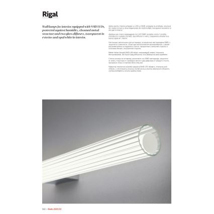 Redo 01-2592 - RIGAL LED bathroom mirror light, 18W LED, 230V, 3000K, 91 cm, CRI 90, IP44, polished chrome/white