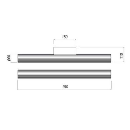 Redo 01-2592 - RIGAL LED bathroom mirror light, 18W LED, 230V, 3000K, 91 cm, CRI 90, IP44, polished chrome/white